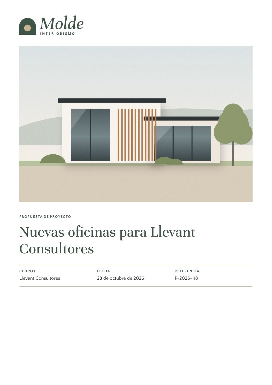 Portada de un dossier de proyecto
